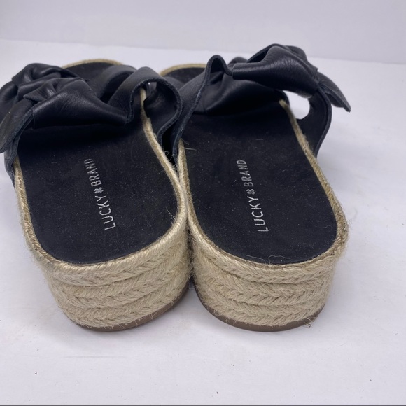 Lucky Brand Izbremma Leather Bow Slides - Picture 3 of 4